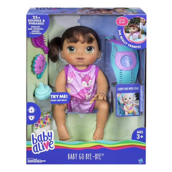 Imagem de Doll Baby Alive Baby Go Bye Bye Brunette com acessórios