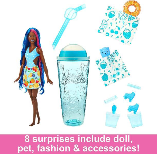 Imagem de Doll Barbie Pop revela perfume de ponche de frutas com cabelo azul 8 surpresas