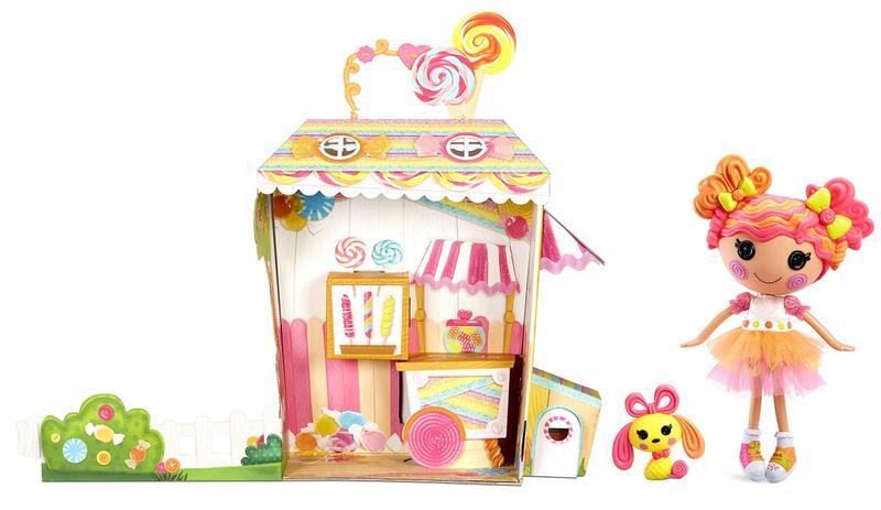 Imagem de Doll Lalaloopsy Sweetie Candy Ribbon 13 com cachorro de estimação e casa