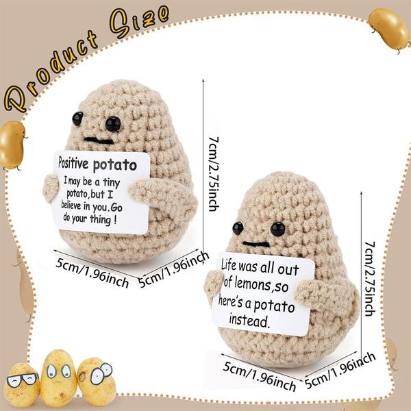 Imagem de Doll SARAJO Funny Positive Life Potato Crochet 7 cm com cartão x2