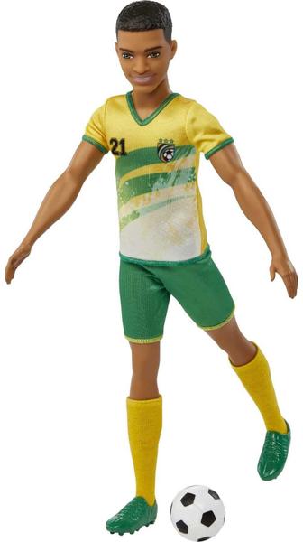 Imagem de Doll Soccer Feminina, Cabelo Curto, Uniforme 21, Bola Futebol, Chuteiras, Meias Altas, Presente Esportivo 3+