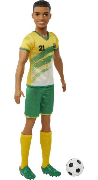 Imagem de Doll Soccer Feminina, Cabelo Curto, Uniforme 21, Bola Futebol, Chuteiras, Meias Altas, Presente Esportivo 3+