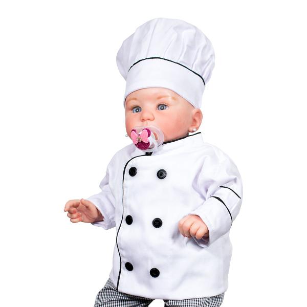 Imagem de Dólmã Baby Mini Chef de Cozinha com Chapéu Mestre Cuca