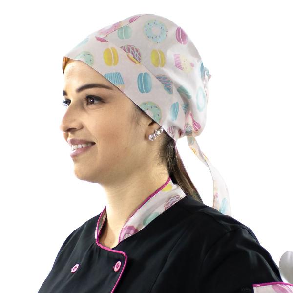 Imagem de Dólmã Bandana e Avental Chef de Cozinha Cupcakes Feminino