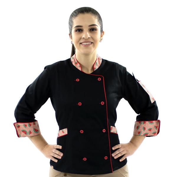 Imagem de Dólmã Bandana e Avental Chef de Cozinha Melancia Feminino