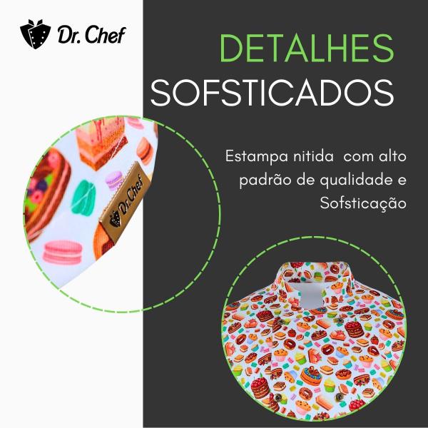 Dólmã Chef Cozinha Bolinhos Branco Unissex - Dr Chef - DR.CHEF Imagem de Dólmã Chef Cozinha Bolinhos Branco Unissex - Dr Chef