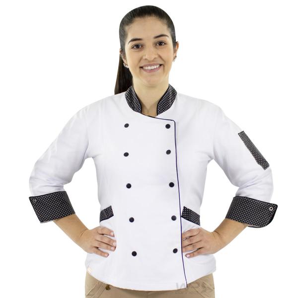 Imagem de Dólmã Chef de Cozinha Feminino Poá