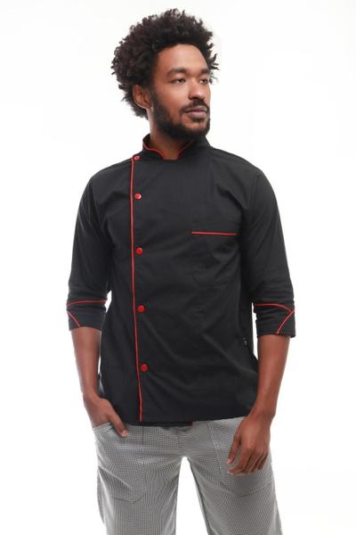 Dolmã Chef De Cozinha Manga 3/4 Brim 100% Algodão Leve - CARMONI Imagem de Dolmã Chef De Cozinha Manga 3/4 Brim 100% Algodão Leve