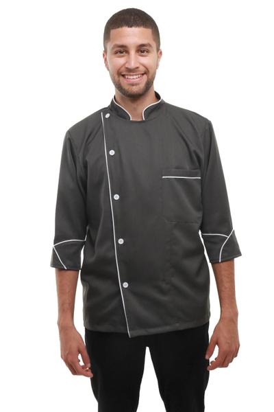 Dolmã Chef De Cozinha Manga 3/4 Brim 100% Algodão Leve - CARMONI Imagem de Dolmã Chef De Cozinha Manga 3/4 Brim 100% Algodão Leve