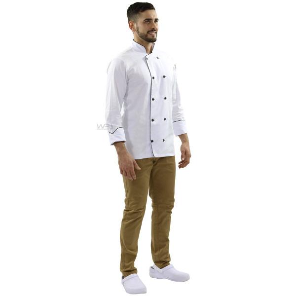 Dólmã Chef de Cozinha Tradicional Sarja 100% algodão - Wp Confecções Imagem de Dólmã Chef de Cozinha Tradicional Sarja 100% algodão