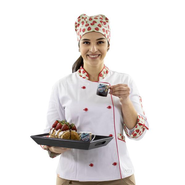 Imagem de Dólmã Chef Feminino Bandana Morangos