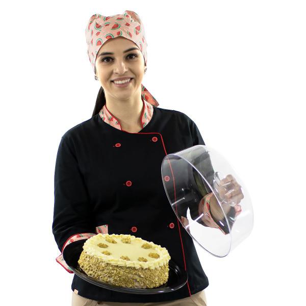 Imagem de Dólmã e Bandana Chef de Cozinha Melancia Feminino