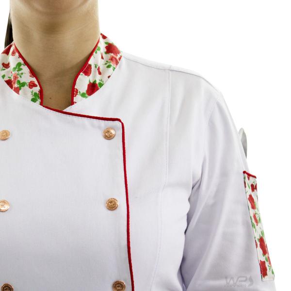 Imagem de Dólmã Feminino Bandana Floral Chef de Cozinha