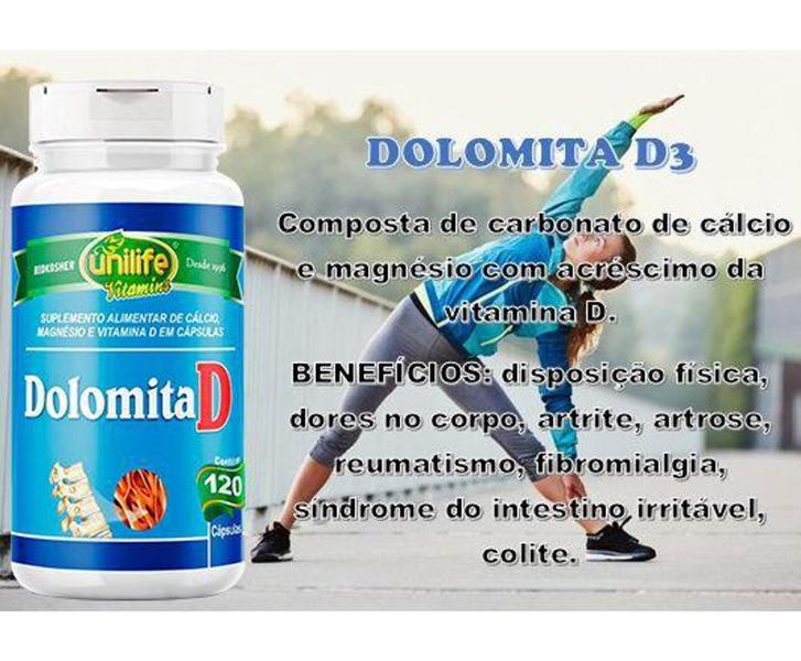 Imagem de Dolomita D Cálcio, Magnésio e Vitamina D 120 Cáps - Unilife