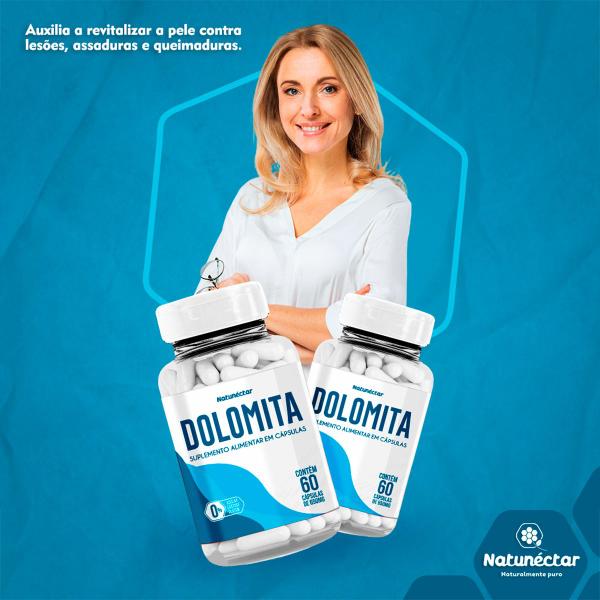 Imagem de Dolomita Suplemento Alimentar Vitamina Natural Natunectar 60 Capsulas Original 100% Pura