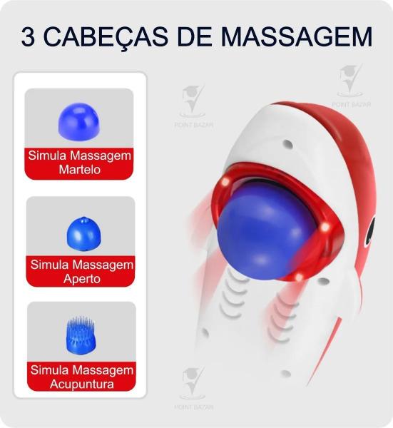 Imagem de Dolphin massager de volta massagem martelo vibração infravermelho vara rolo cervical massagem corporal relaxar