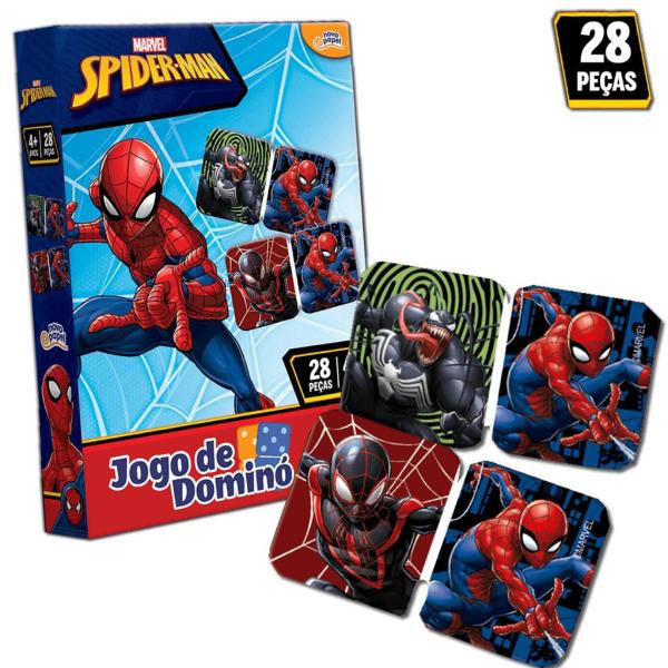 Domino Brinquedo Infantil Jogo Homem Aranha C/28 Peças - USC Imagem de Domino Brinquedo Infantil Jogo Homem Aranha C/28 Peças
