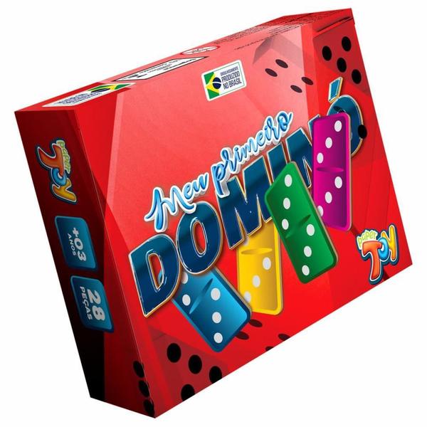 Imagem de Domino Classico Colorido MDF 28PCS