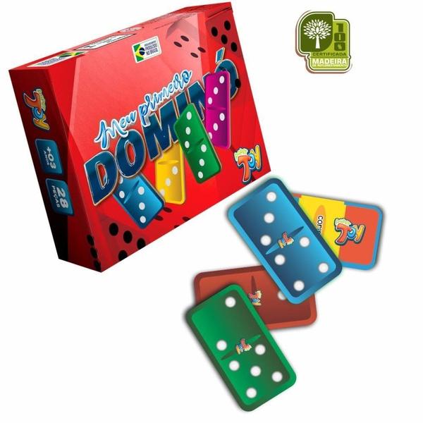 Imagem de Domino Classico Colorido MDF 28PCS