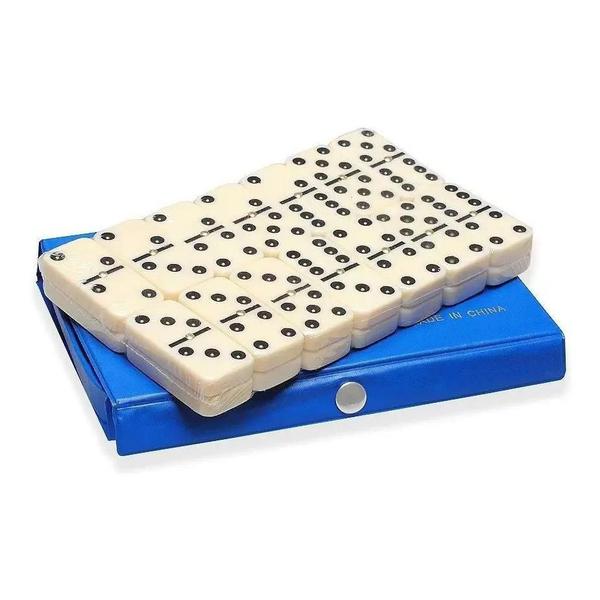 Dominó De Osso 9mm Grande Profissional 28 Peças Com Estojo - Dominoes Imagem de Dominó De Osso 9mm Grande Profissional 28 Peças Com Estojo