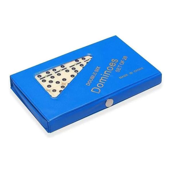 Dominó De Osso 9mm Grande Profissional 28 Peças Com Estojo - Dominoes Imagem de Dominó De Osso 9mm Grande Profissional 28 Peças Com Estojo