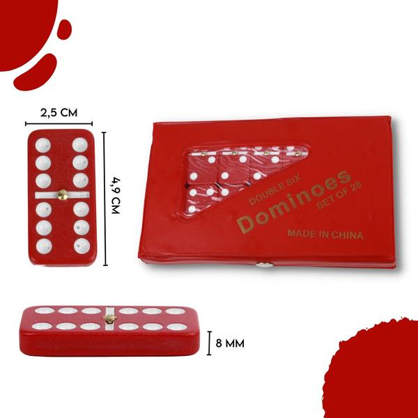 Imagem de Domino De Osso Vermelho Profissional - Pedras Grandes - Nybc