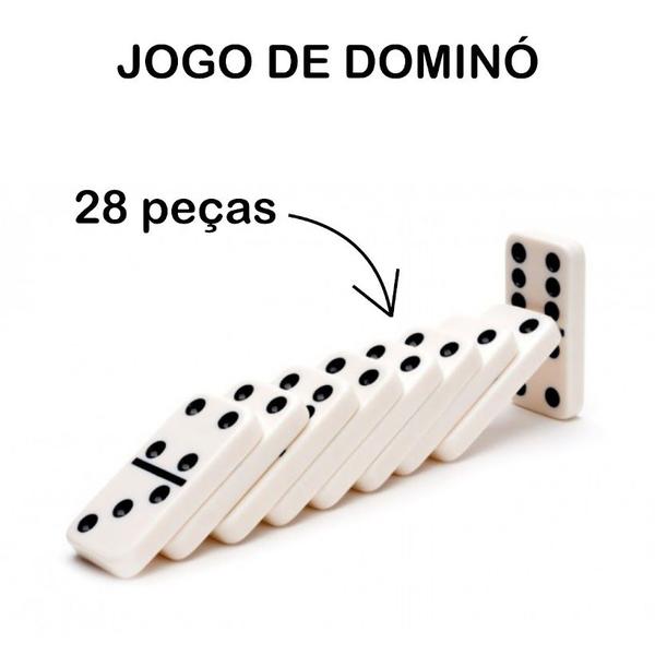 Imagem de Domino Osso Profissional Branco Grosso Resistente 49X23X9mm