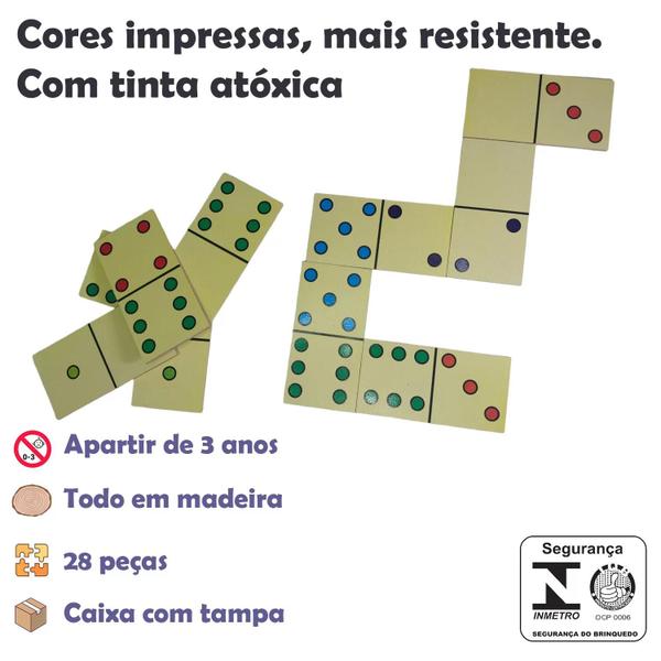 Dominó tradicional educativo madeira 28 peças caixa c tampa - CARIMBRÁS Imagem de Dominó tradicional educativo madeira 28 peças caixa c tampa