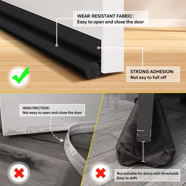 Imagem de Door Draft Stopper HomeProtect ajustável 91 cm preto