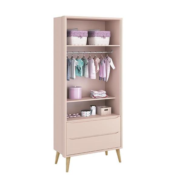 Dormitório Completo Infantil Theo 2 Portas, Cômoda 6 Gavetas, Berço Rosa Fosco com Pés Madeira Naturale Colchão D18 - Reller Móveis Imagem de Dormitório Completo Infantil Theo 2 Portas, Cômoda 6 Gavetas, Berço Rosa Fosco com Pés Madeira Naturale Colchão D18 - Reller Móveis