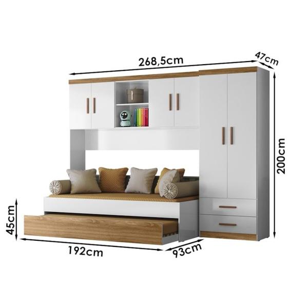 Imagem de Dormitorio Infantil 3 Peças Flex 990180 Branco Nature PLLA