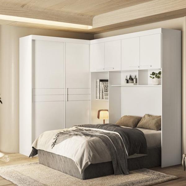 Imagem de Dormitorio Modulado Casal 6 Portas FL0270 Branco Moval