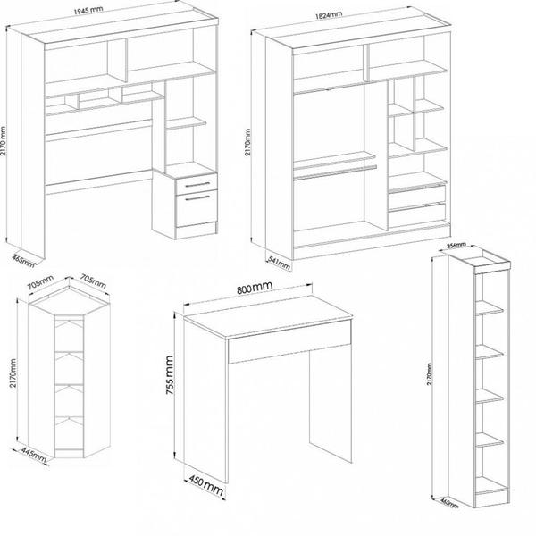 Imagem de Dormitório Modulado Casal 7 Portas Classic Móveis Castro