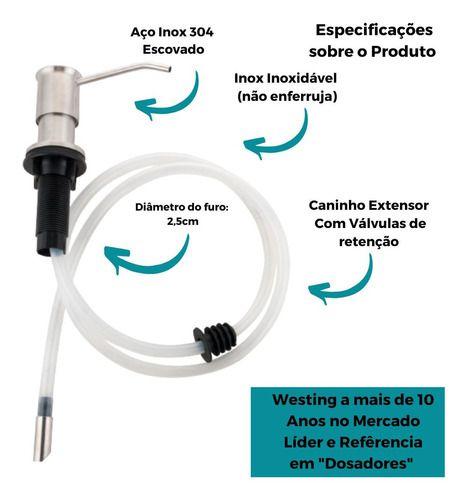 Imagem de Dosador de detergente embutido com mangueira flexível - praticidade para sua cozinha  westing by bsmix