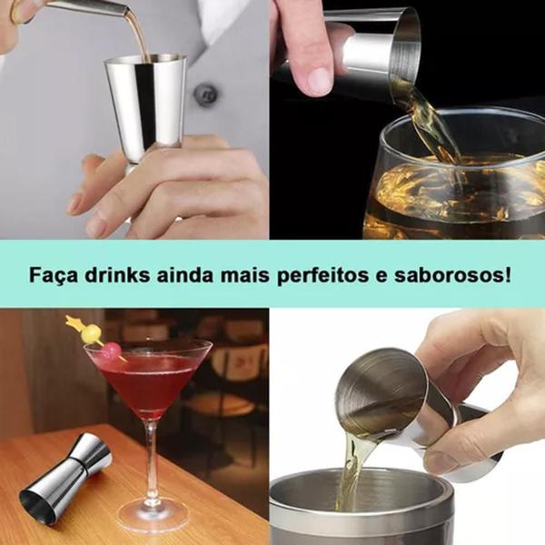 Imagem de Dosador Duplo Inox Copo Medidor Bebida Drink Bar 25/50Ml