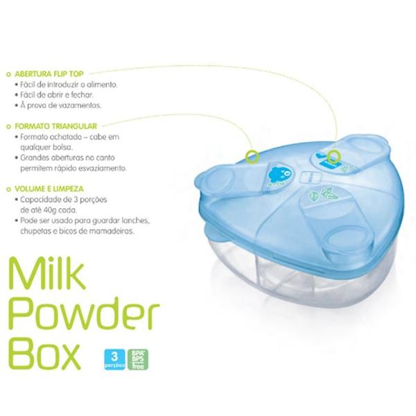 Imagem de Dosador Porta Leite Em Pó Mam Milk Powder Box Menino Menina Com 3 Divisórias Mam