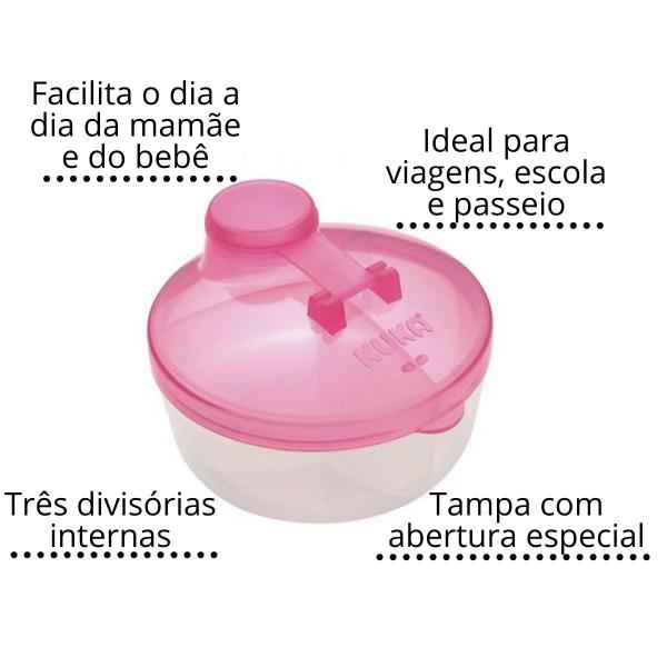 Imagem de Dosador pote de leite em pó com 3 divisoes ideal para paseeios