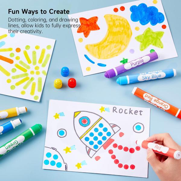 Dot Art Markers Shuttle Art 36 cores com folhas de atividades Imagem de Dot Art Markers Shuttle Art 36 cores com folhas de atividades