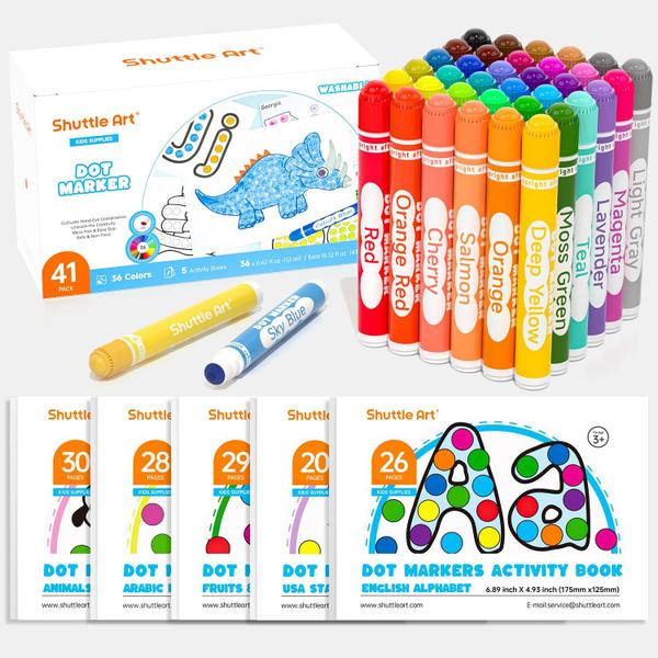 Imagem de Dot Art Markers Shuttle Art 36 cores com folhas de atividades