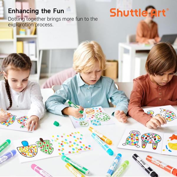 Dot Art Markers Shuttle Art 36 cores com folhas de atividades Imagem de Dot Art Markers Shuttle Art 36 cores com folhas de atividades