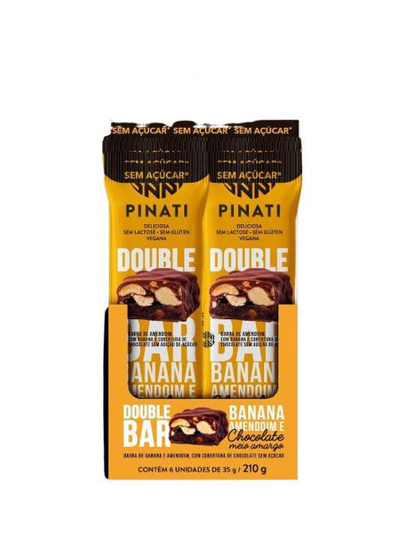 Imagem de Double Bar Banana Com Chocolate Meio Amargo 6X35G Pinati