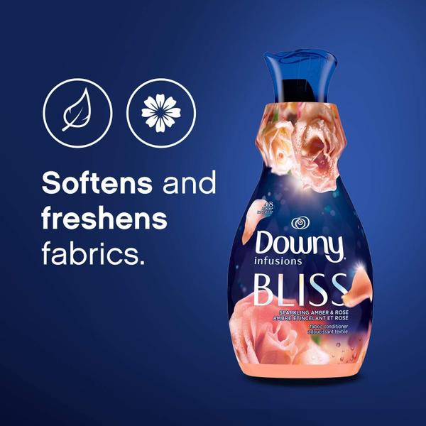 Imagem de Downy Infusões Lavanderia Amaciante Líquido, Bem-aventurança, Espumante Âmbar & Rosa, 101 Fl Oz