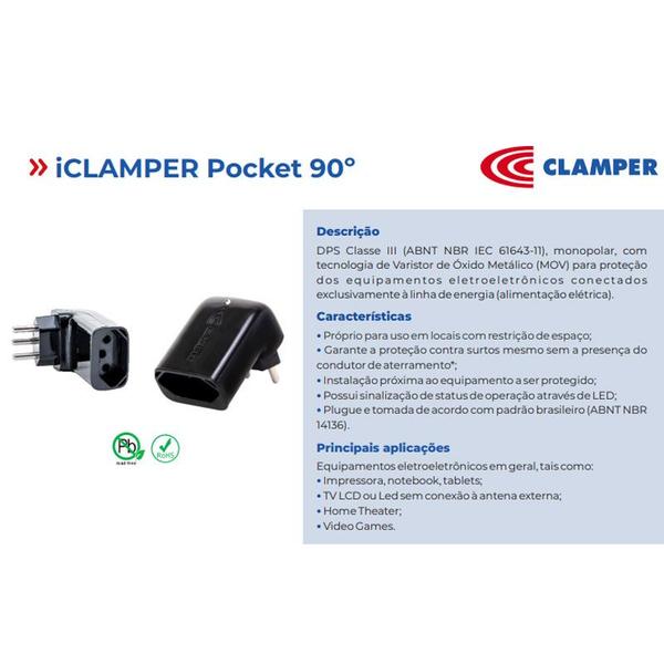 Imagem de Dps Protetor Iclamper Pocket Fit 3p 10a Contra Raios Surtos