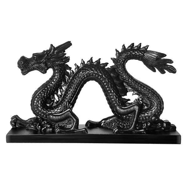 Imagem de Dragão Chinês Com Base GG Enfeite Escultura Decoração Resina