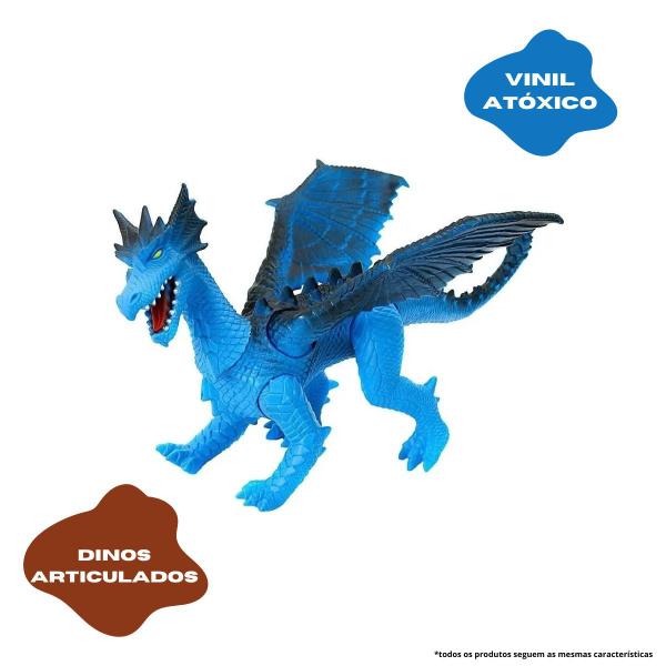 Imagem de Dragão de Brinquedo Dragon Island Articulado Vinil Atóxico