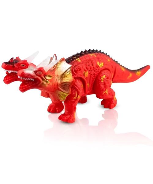 Imagem de Dragão Dinossauro Brinquedo Com 2 Cabeças Luzes LED Vermelho