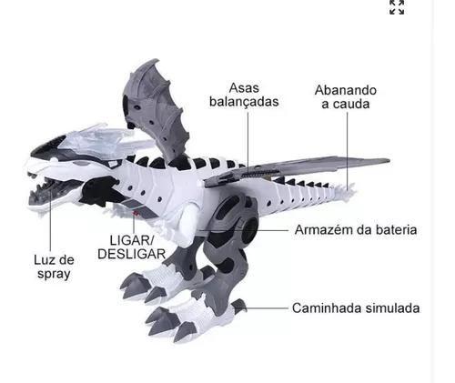 Imagem de Dragão Dinossauro Robô Solta Fumaça com luz e som Cyber