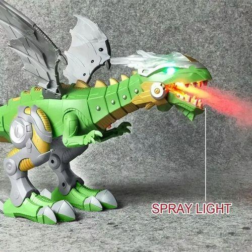 Imagem de Dragão Dinossauro Robô Solta Fumaça com som e luz (Verde)