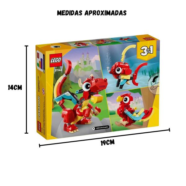 Dragão Vermelho Creator 3 Em 1 Lego - 4111131145 Imagem de Dragão Vermelho Creator 3 Em 1 Lego - 4111131145