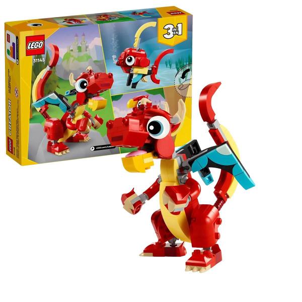 Dragão Vermelho Creator 3 Em 1 Lego - 4111131145 Imagem de Dragão Vermelho Creator 3 Em 1 Lego - 4111131145
